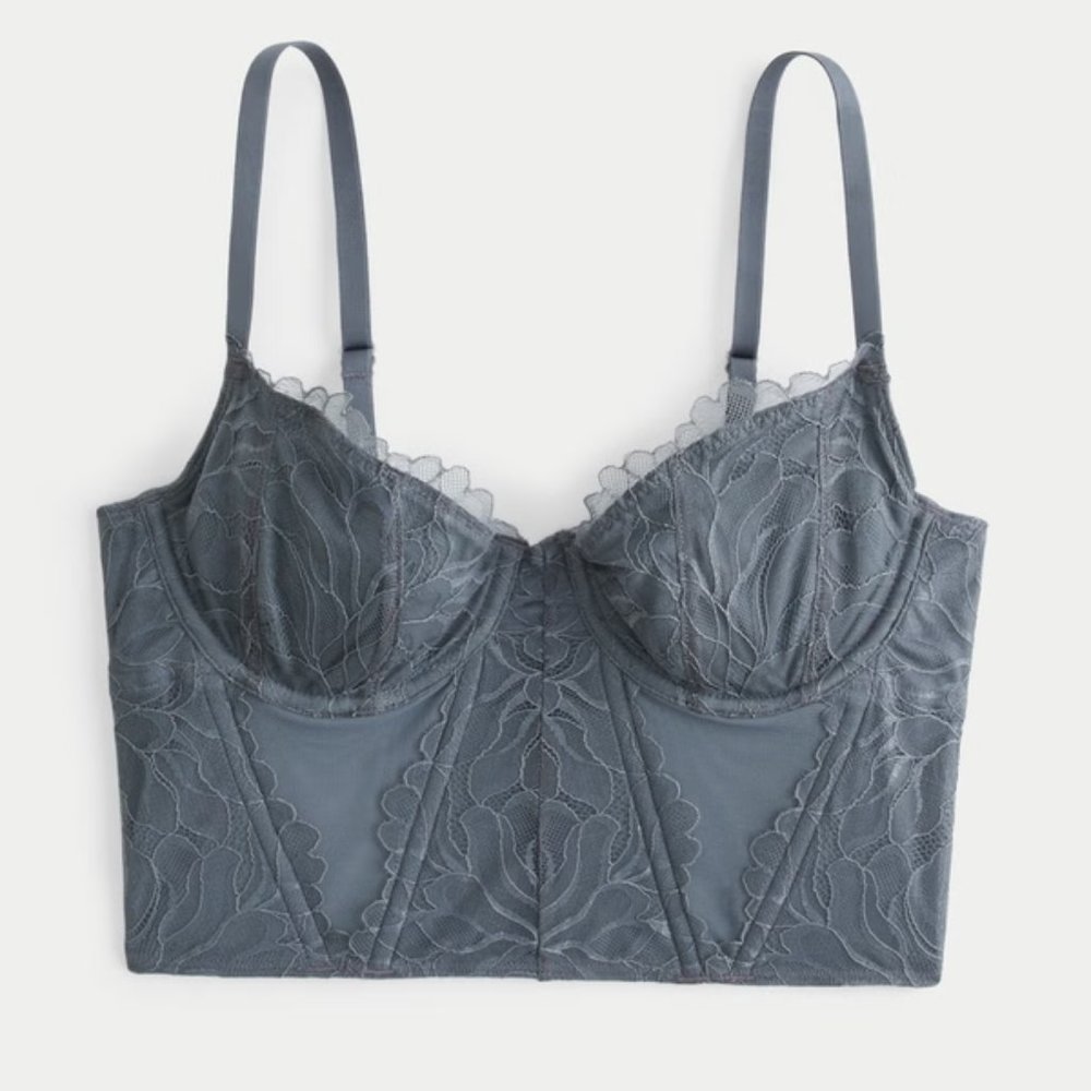 Gilly Hicks Lace + Mesh Bustier Size Medium